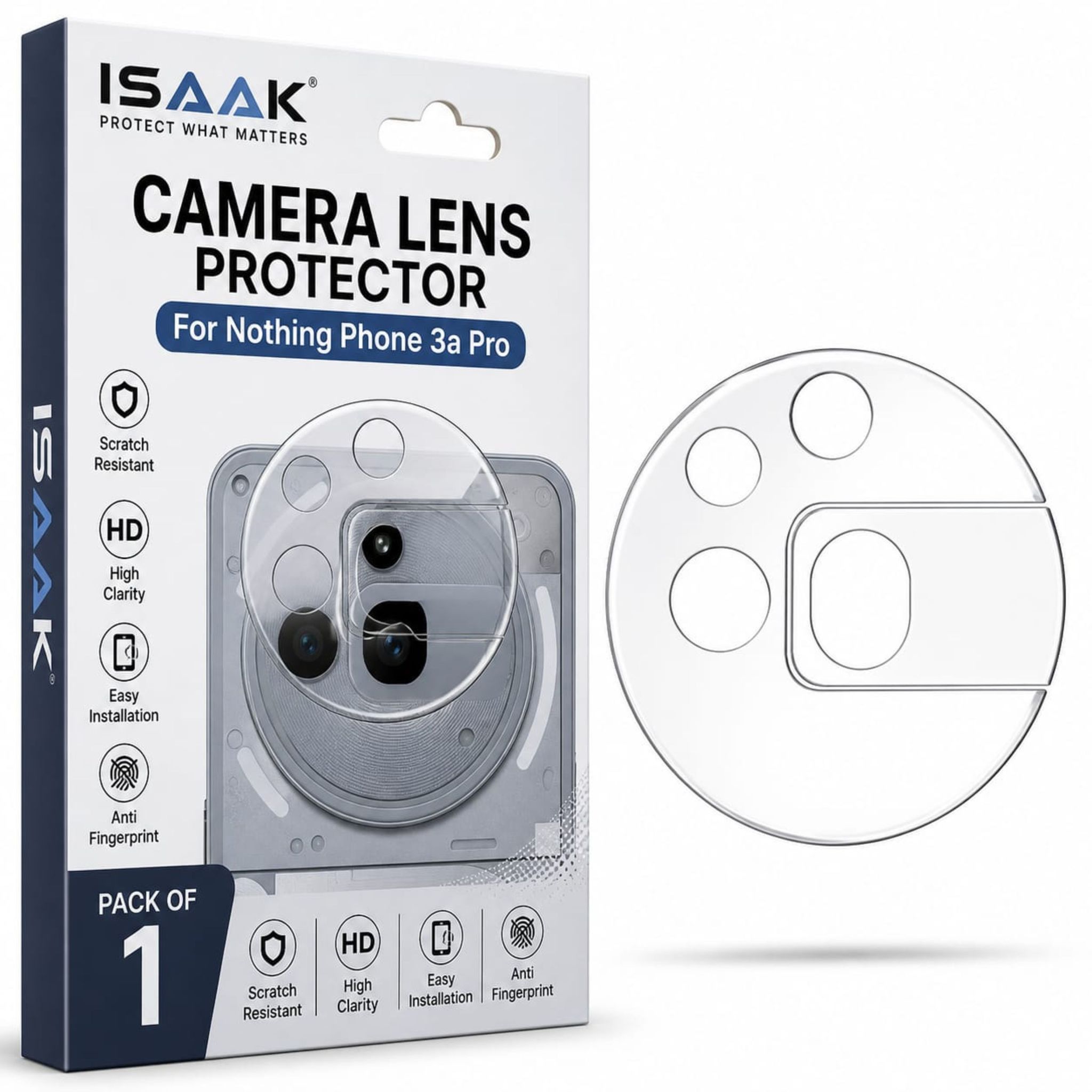 ISAAK Back Camera Lens Protector compatible for Nothing Phone (3a) Pro (Pack of 1)