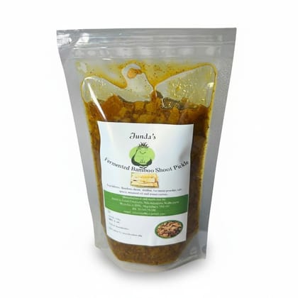 Junda's Fermented Bamboo Shoot Pickle - 150 gm - One plastic stand-up pouch