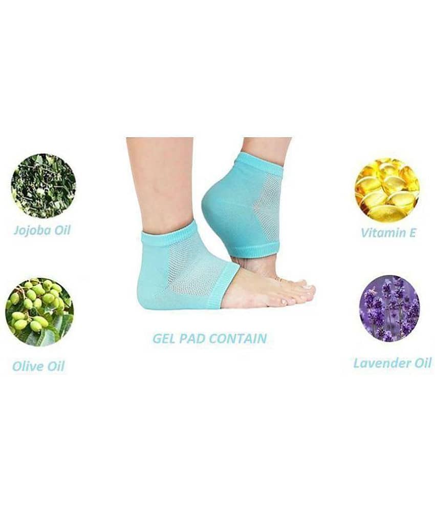 Snailmore Silicone Gel Heel Socks With Gel Pad Foot Protector Free Size