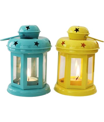 Arsalan Table Top and Hanging Iron Tea Light Holder - Pack of 2