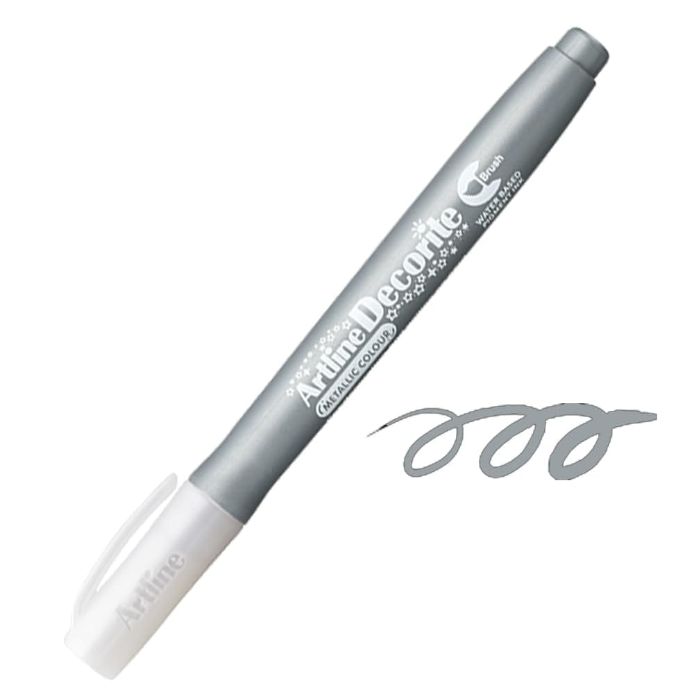 Artline Decorite Brush Marker Pack of 12 (Silver Colours) | Popular Choice For Artists And Crafters