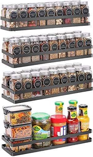 Craft Expertise Metal Spice Rack Organiser Wall Mounted, Hanging Seasoning Spice Rack Shelf Holder, Storage