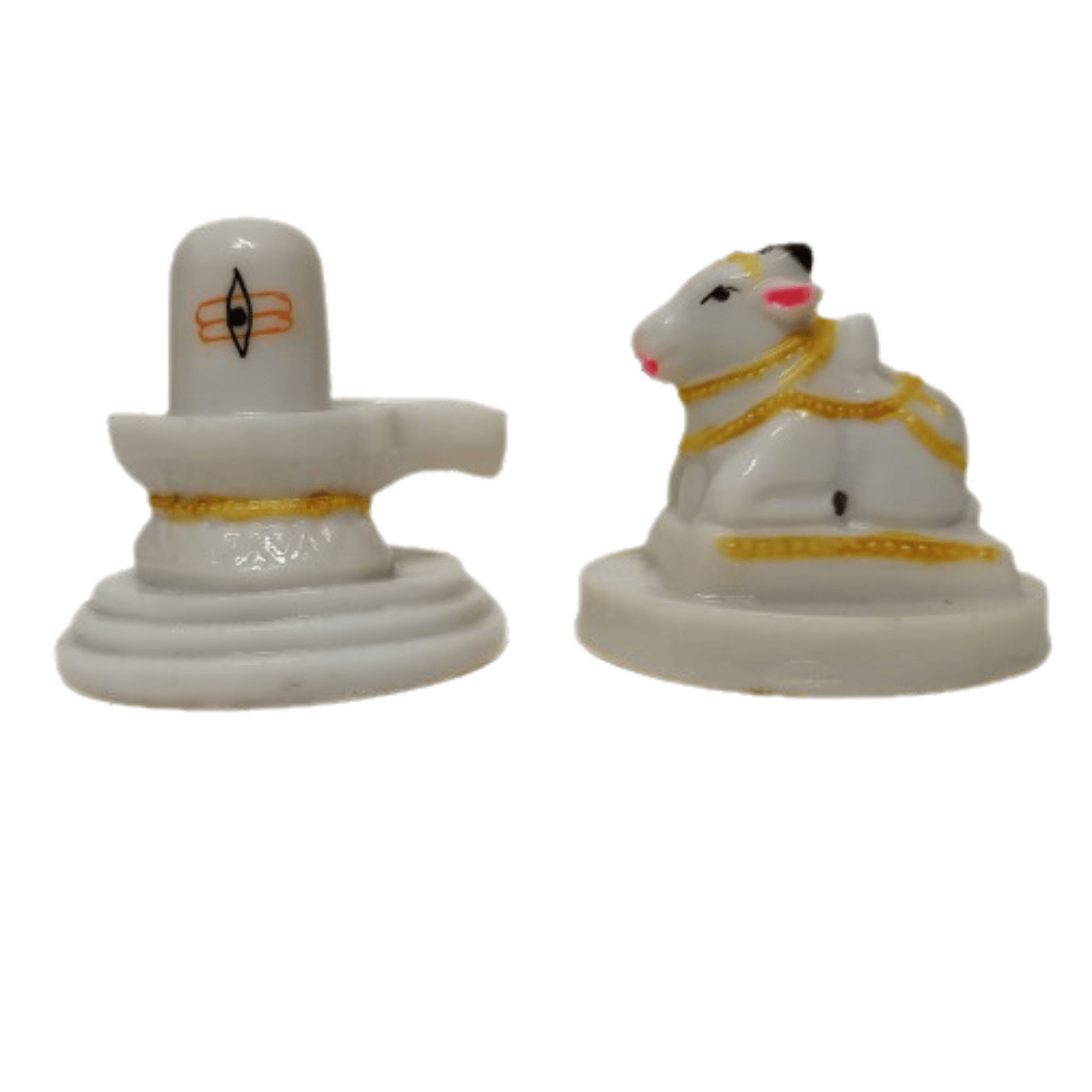Hand-Painted Marble Shivling & Nandi Idol | 3 Inches