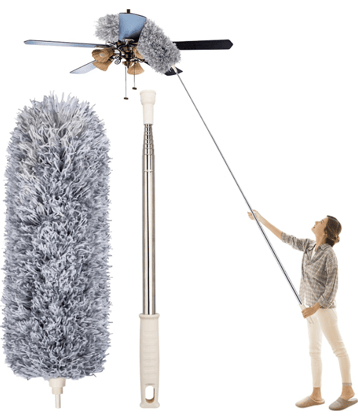INSHOP Extendable Fan Cleaning Microfiber Duster W Handy Vacuum Cleaner