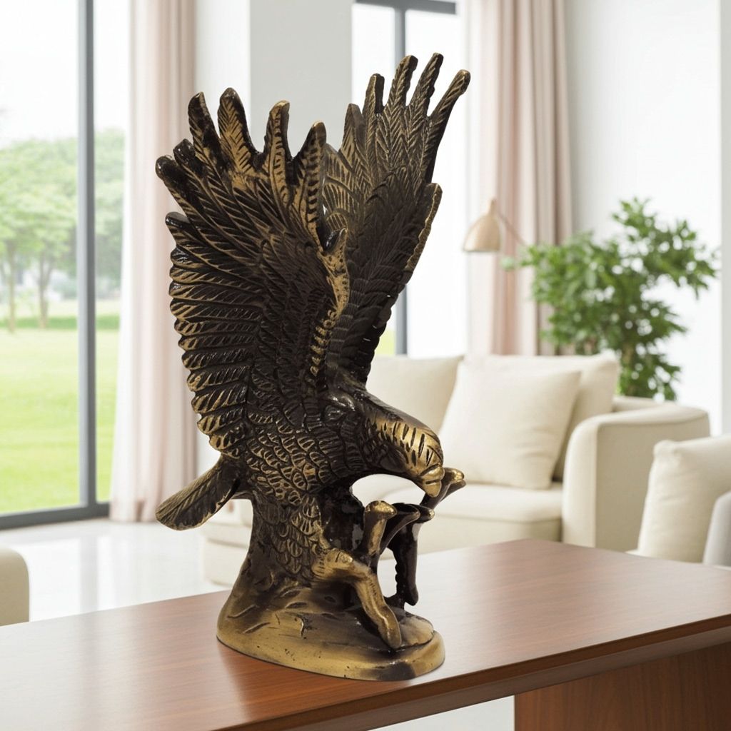 Brass Antique Showpiece Eagle Statue (ANMAS006 Y)