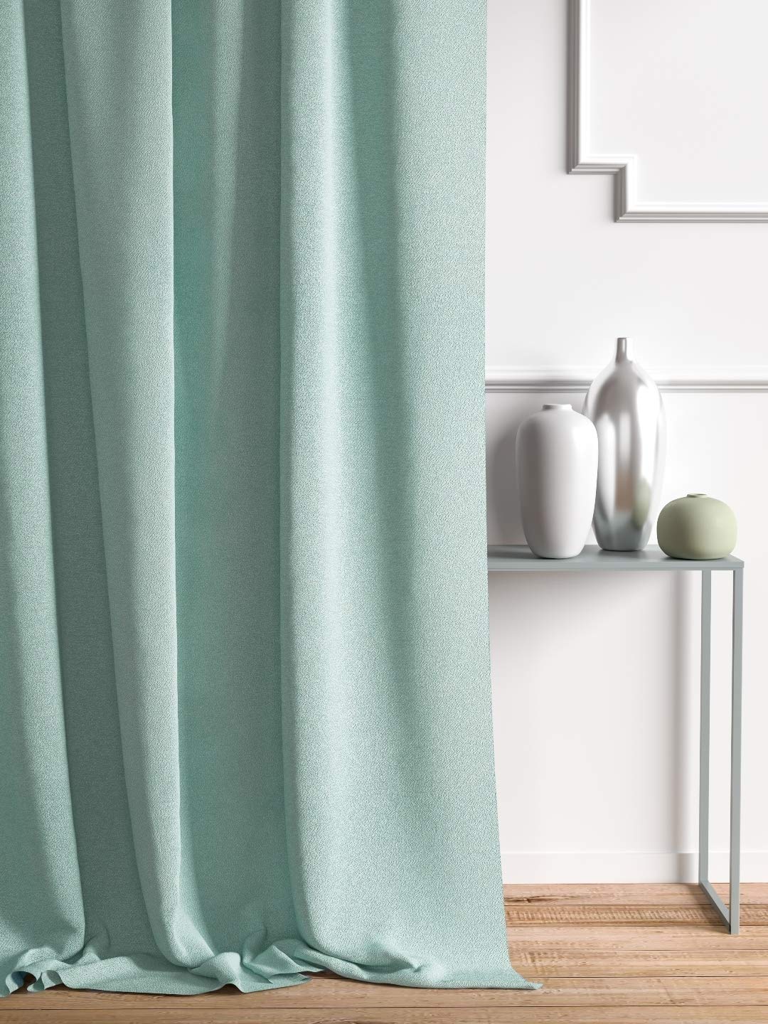 DDECOR - 100% PolyesterPlain And Texture PatternLarge Door 9 Ft|135 CM X 260 CM| - Turquoise
