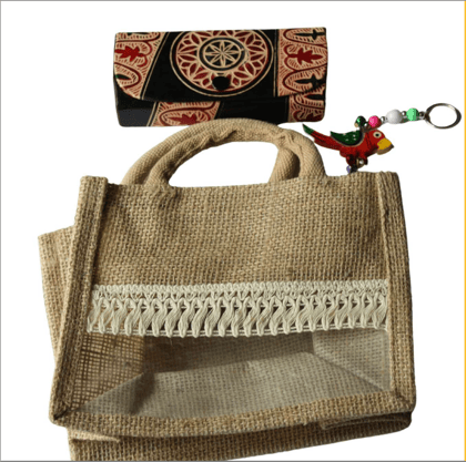 Srjana Handcrafted Jute Bag Kit Set of 3 Handicrafts