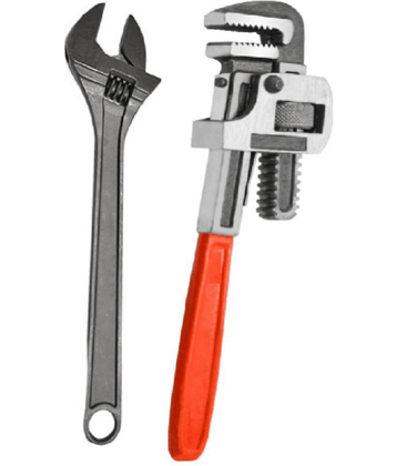Kadio-tools hardware 10 inch Pipe Wrench for plumbing purpose + 8 inch adjustable wrench for various use