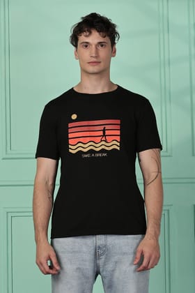 Cotton Black Graphic T-Shirt Cotton Black Graphic T-Shirt