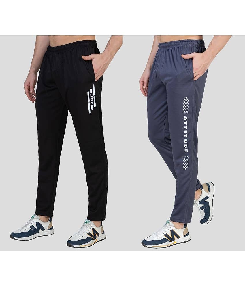 Zeffit - Multicolor Lycra Men's Trackpants ( Pack of 2 )