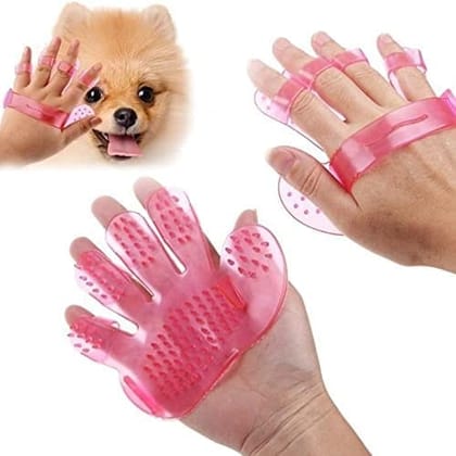 DHRUVINSRI Rubber Pet Cleaning Massaging Grooming Glove – Gentle Brush for Bathing, Brushing, and Massaging Your Pet's Coat