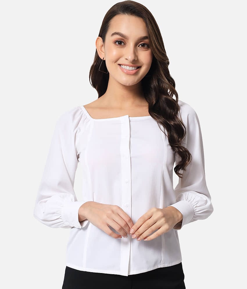 ALL WAYS YOU Women Solid Polyester Shirt ( White )