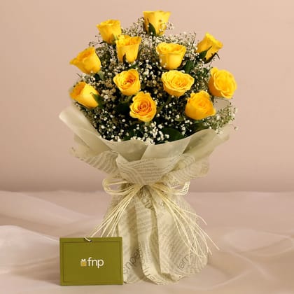 Joyful Vibes Yellow Roses Bouquet Joyful Vibes Yellow Roses Bouquet