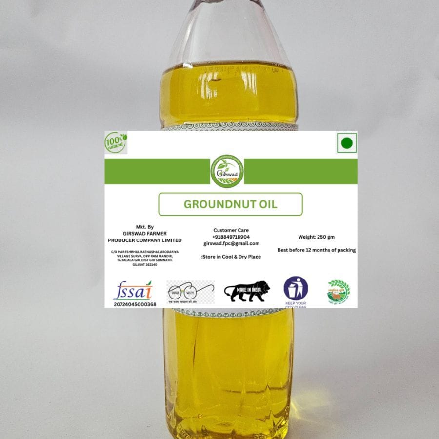 Girswad Groundnut Oil - 1 L - One litre bottle