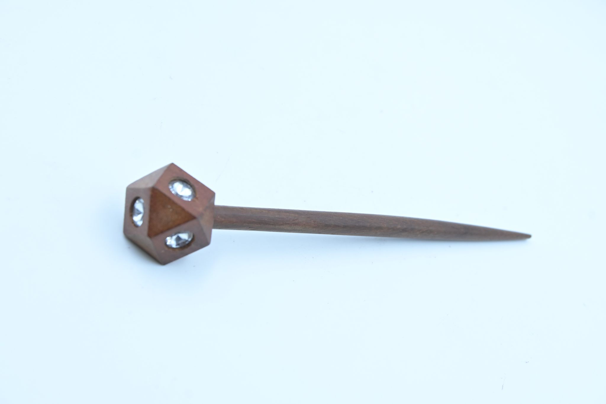 Wooden Crystal Top Hair Stick