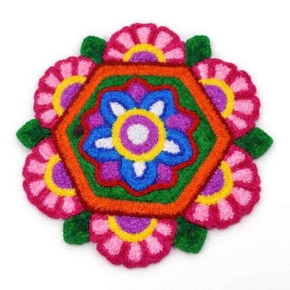 Premium Handmade Multicolored Woolen Rangoli Designs for Festive Celebrations
