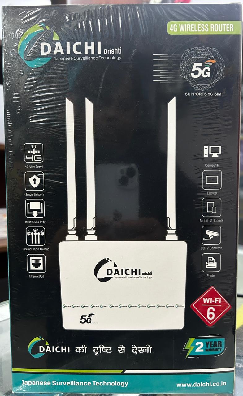 Daichi Supported 12V 1.5AMP 4G Wireless Router (White, 2 Years Warranty)