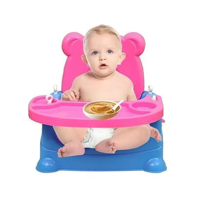 Braintastic 6-in-1 Multipurpose Baby Booster Seat Cum Hanging Swing Seat | Toddler Plastic Chair with Backrest & Safety Support | Feeding Seat with Long Ropes & Hooks for Boys & Girls (13 Years)