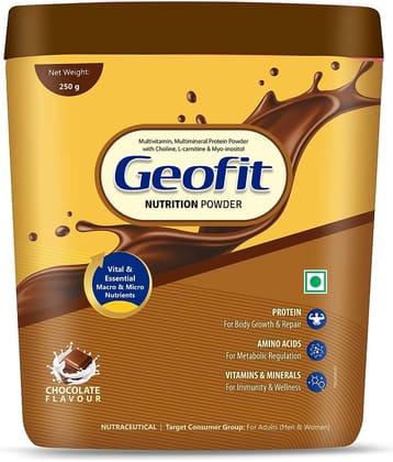 GEOFIT Protein Powder - Chocolate Flavor with nutrients, wellness & immunity (250g)