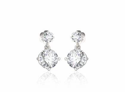 Illuminating Round Drop Solitaire Earrings