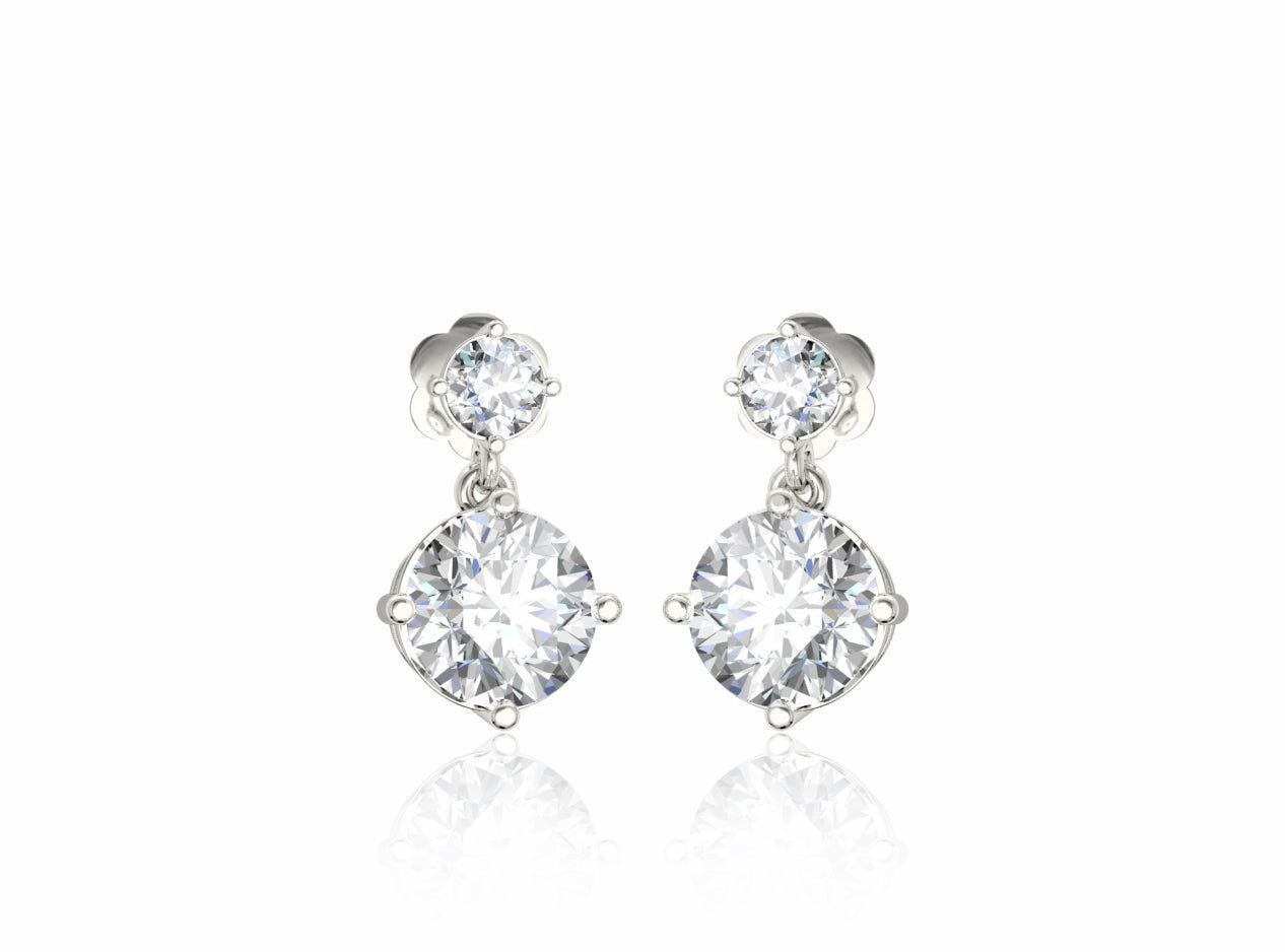 Illuminating Round Drop Solitaire Earrings