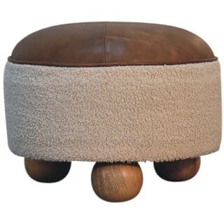 Cream Boucle Buffalo Footstool Cream Boucle Buffalo Footstool