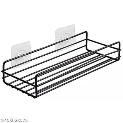 TRYKSHA Stainless Steel Self Adhesive Soap Dish Holder Rack (Black)