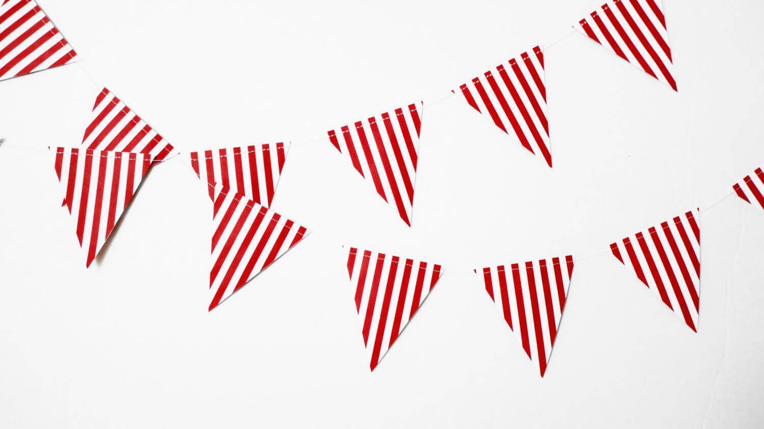 Wanna Party StriPed Flag Buntings Red - 9FT