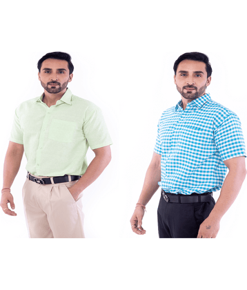 DESHBANDHU DBK 100% Cotton Regular Fit Solids Men's Casual Shirt - Multi ( Pack of 2 )