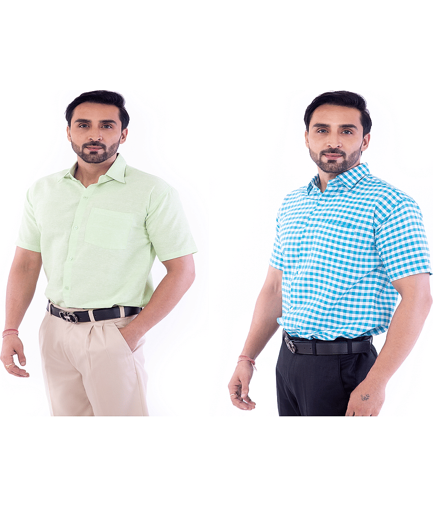 DESHBANDHU DBK 100% Cotton Regular Fit Solids Men's Casual Shirt - Multi ( Pack of 2 )