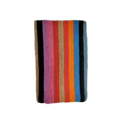100% Cotton Multicolor Striped Bath Towel, 150 x 75 cm, 400 GSM, Ultra Soft Large Size