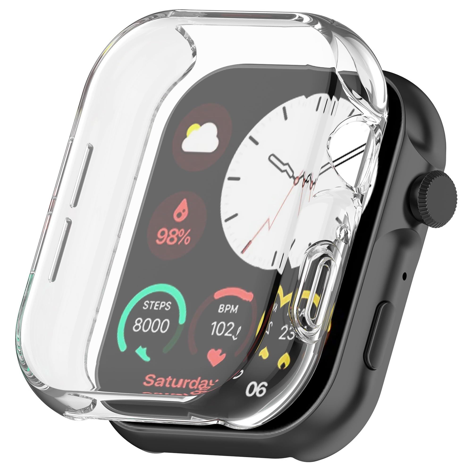 Wisely Protective Case Cover Compatible Noise Colorfit Ultra 3 SmartWatch Full Screen Protector Soft Case HD Clear, Transparent Transparent