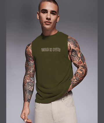 Rigo Men Cotton Blend Oversized Fit Printed T-Shirt ( Green )