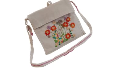 Stylish Embroidered Canvas Side Bag for Women - Chic & Versatile Accessory