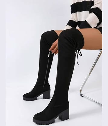 Stylestry Black Women's Knee Length Boots