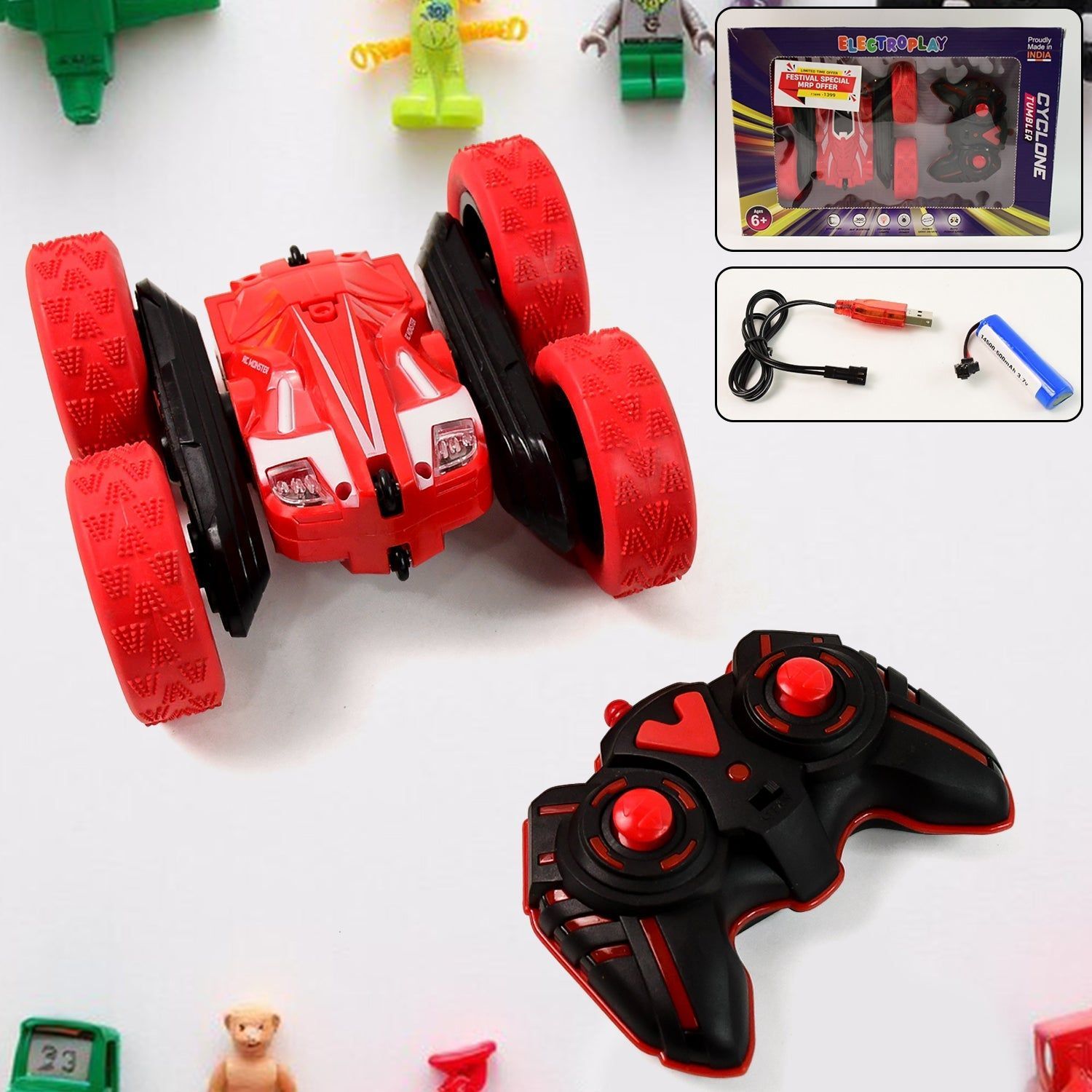 Electroplay Remote Control Car, Double Sided Fast Stunt Car (1 Set)