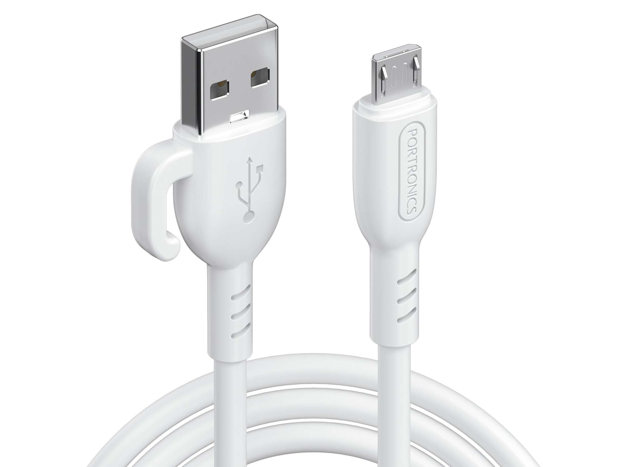 Portronics Konnect Core 3 - USB TO Micro 3.0A Max Output, 1M Cable Length, Strong PVC Material, Fast Data Sync - White