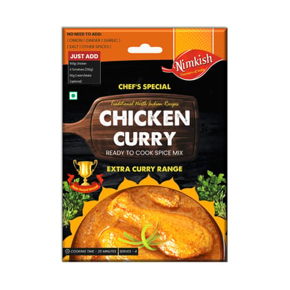 Nimkish Chicken Curry Extra Curry Ready to Cook Spice Mix | 40g | Onion Ginger Garlic Already in Mix | Himalayan Recipe Nimkish Chicken Curry Extra Curry Ready to Cook Spice Mix | 40g | Onion Ginger Garlic Already in Mix | Himalayan Recipe