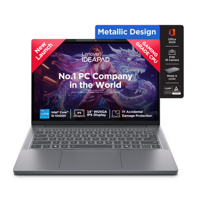 Lenovo IdeaPad Slim 3, 13th Gen Intel Core i5-13420H, 16GB RAM, 512GB SSD, WUXGA IPS, 14"/36.8cm, Windows 11, Office Home 2024, Grey, 1.4Kg, Backlit Keyboard, 1Yr ADP Free, 83K00034IN, Laptop Lenovo IdeaPad Slim 3, 13th Gen Intel Core i5-13420H, 16GB RAM
