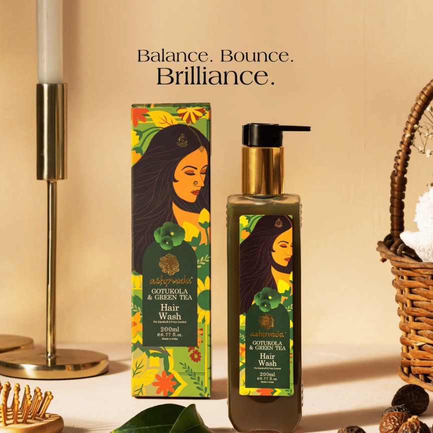 ashpveda Green Tea & Gotukola Hair Wash