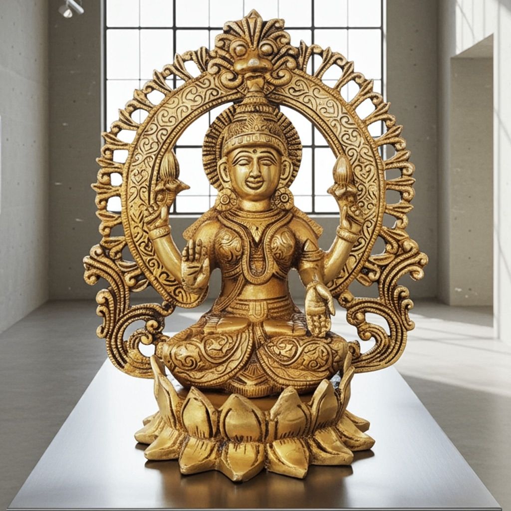 Brass Showpiece Laxmi Ji God Idol Statue (BSMAS1778 L)