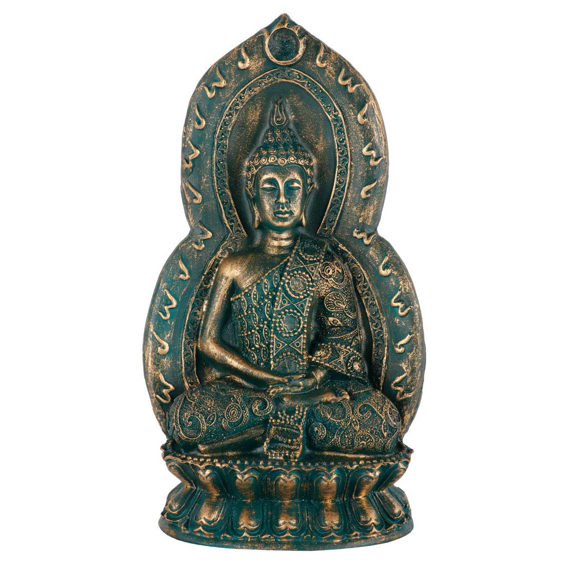 Craftlayout Meditating Antique Lord Buddha Idol Grey 11 Inch