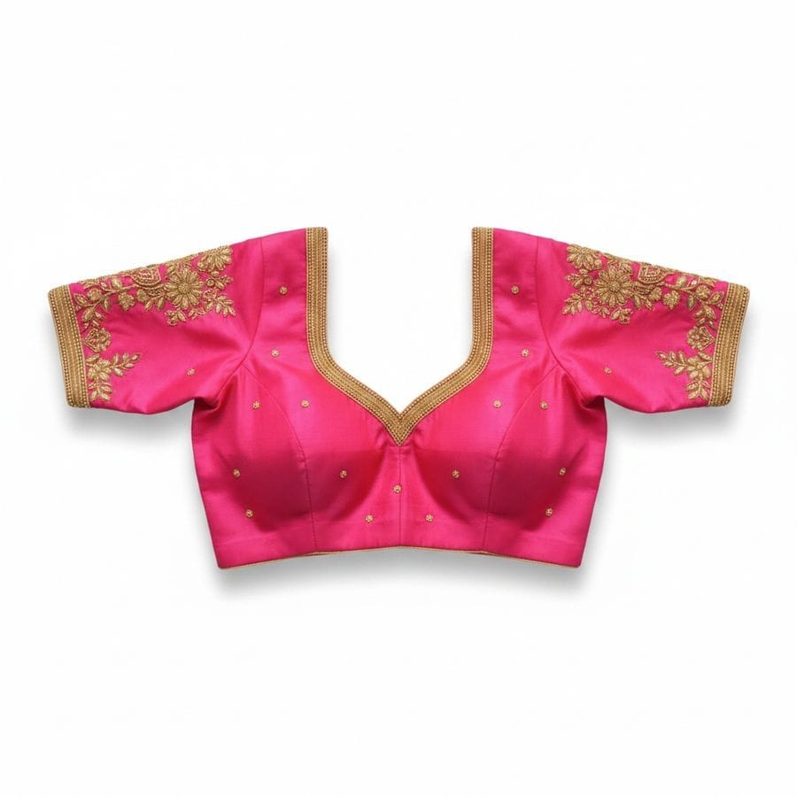 Pink Embroidered Ethnic Blouse