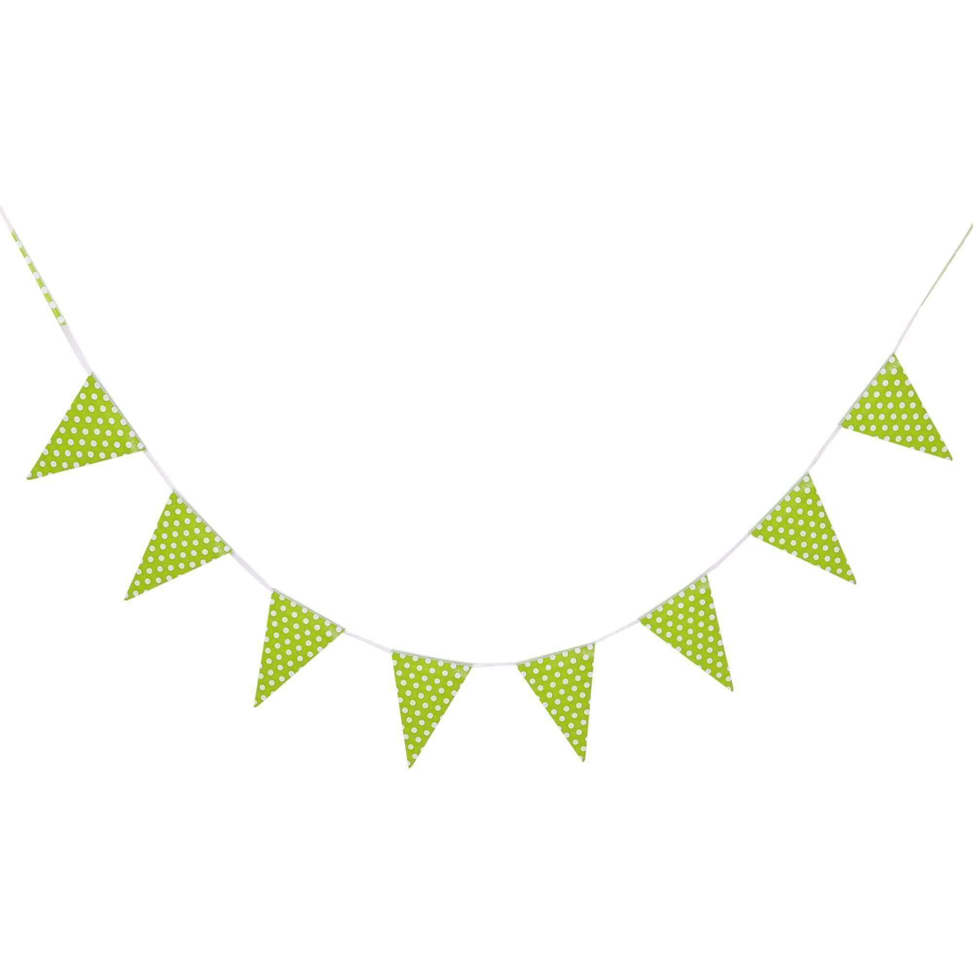 Wanna Party Polka Dot Buntings GREEN - Over 9 FT