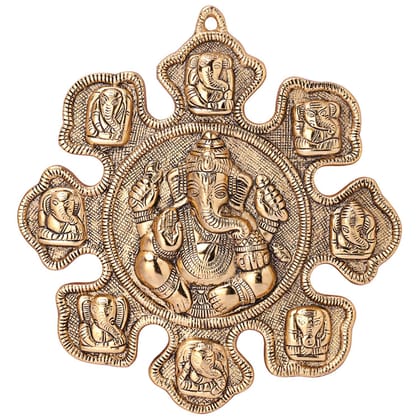 DreamKraft Astavinayaka (8 Avatar of Lord Ganesha) Metal Gold Plated Wall Hanging for Home Decor and Gift DreamKraft Astavinayaka (8 Avatar of Lord Ganesha) Metal Gold Plated Wall Hanging for Home Decor and Gift