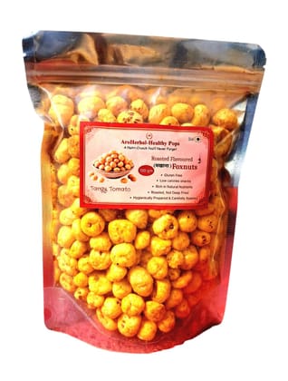 AroHerbal�s Roasted Makhana Pops 100g, Tangy Tomato Spice Flavor, Healthy Foxnut Snacks, Crunchy Roasted Lotus Seeds, Low Calorie, Gluten Free, Ready to Eat Snack for Kids & Adults