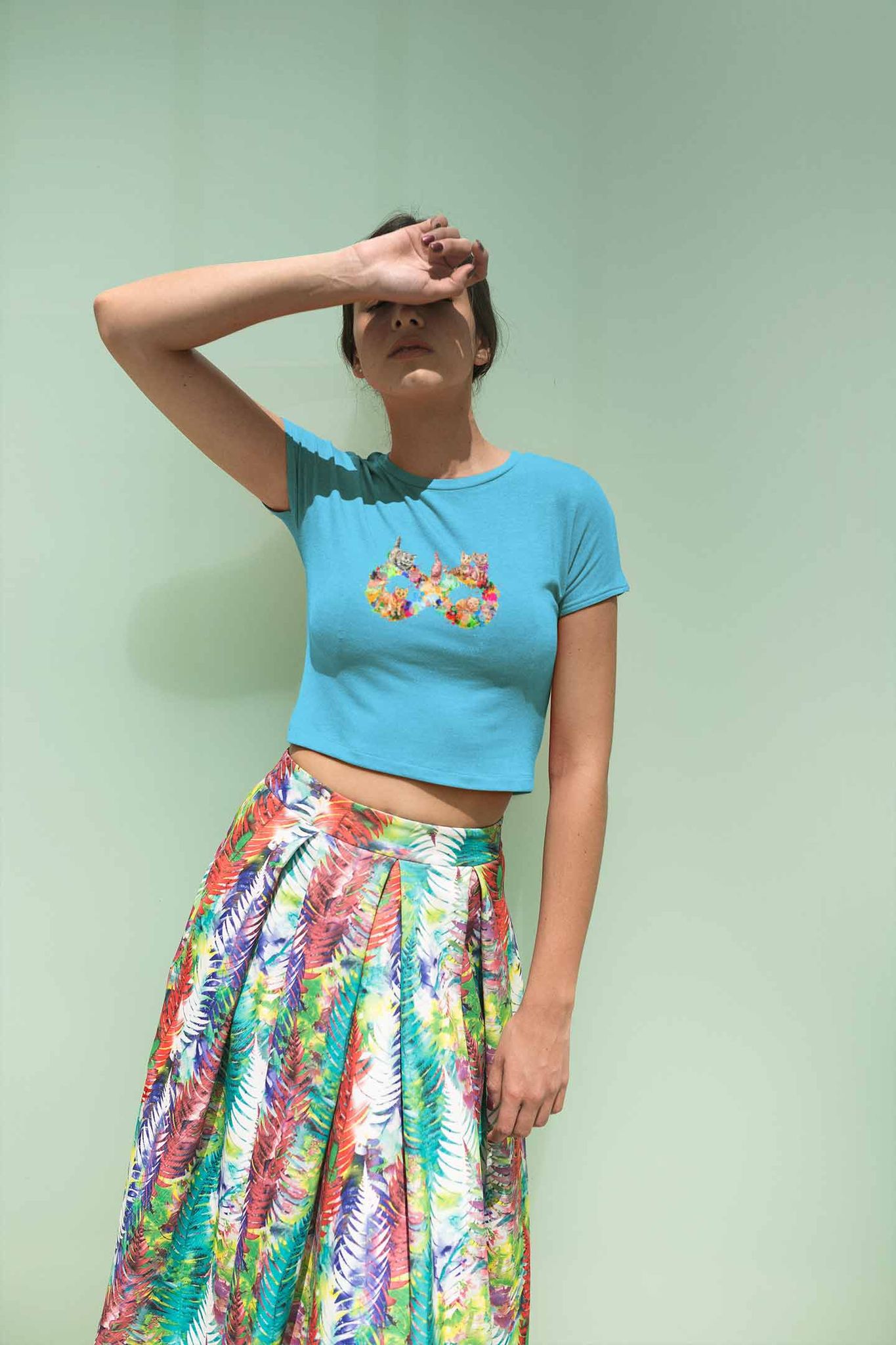 Crop Top (Women) - Infinity Cat Love (12 Colours)