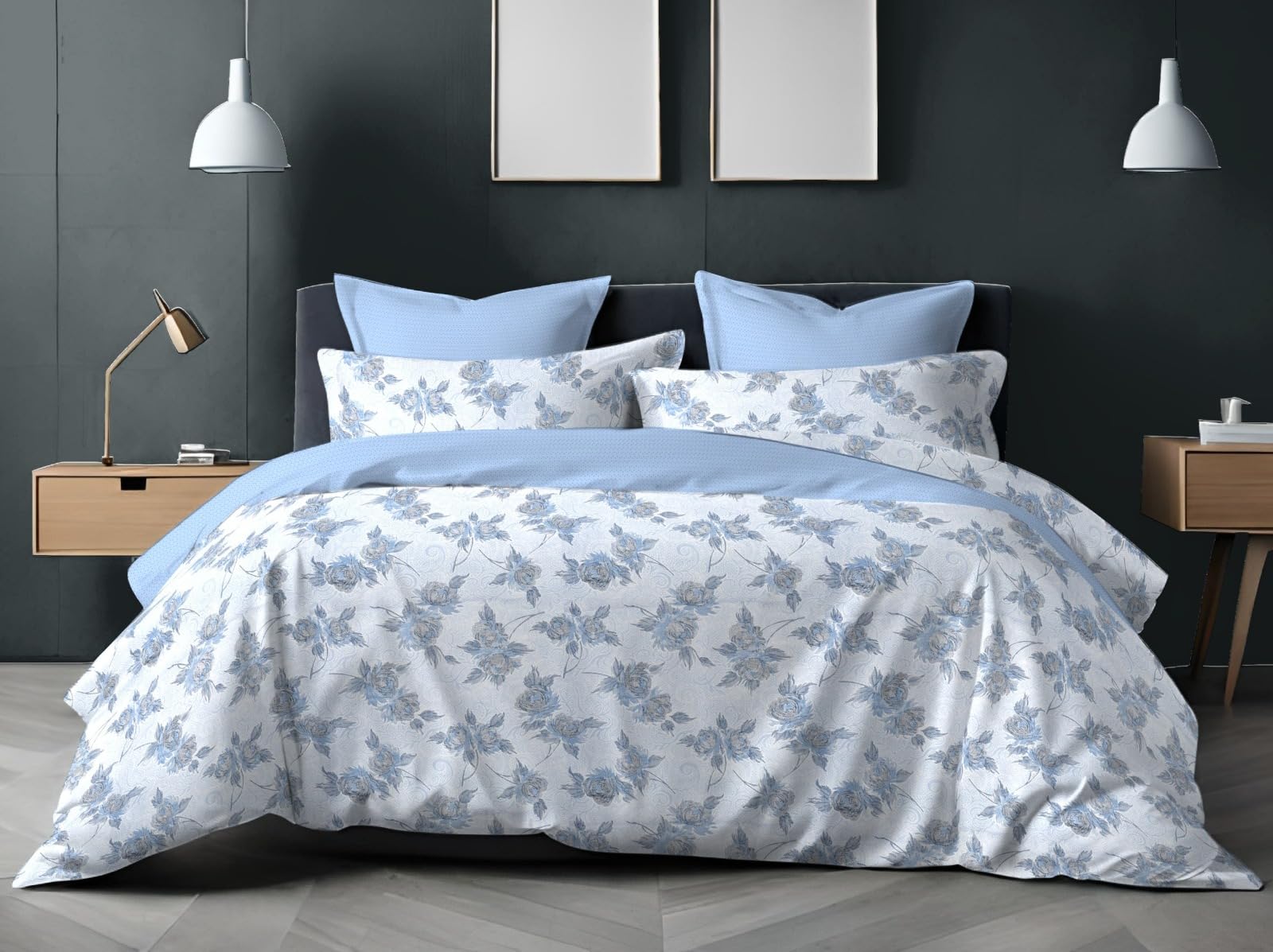 Alangrahaa Floral Print Single Bedsheet Set with Pillow Cover 40x70 Inches Cotton Bedding - Bedsheet Size (40x70x8 inch)
