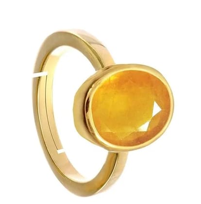 Pukhraj Guru Graha Rashi Ratan Panchdhatu Natural Yellow Sapphire Gemstone Ring for Astrological Purpose for Men and Women Pukhraj Guru Graha Rashi Ratan Panchdhatu Natural Yellow Sapphire Gemstone Ring for Astrological Purpose for Men and Women