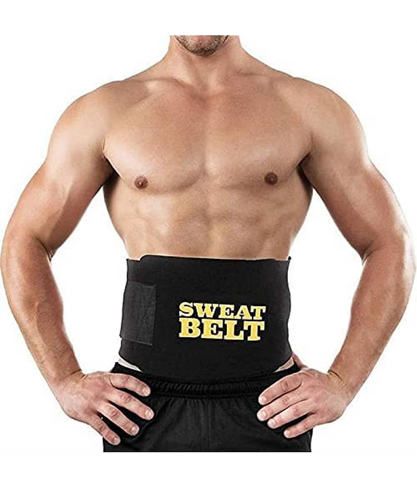 Slim Belt Waist Trimmer Yoga Wrap Weight Loss Fat Burner Slim Belt for Men and Women (Black)